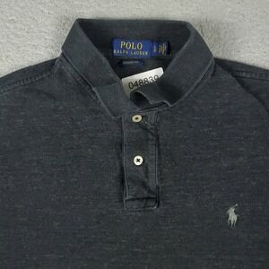Ralph Lauren Polo Shirt Mens Large Gray Pony Casual Short Sleeve